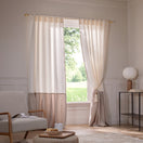 Custom Linen Curtain with contrasted ruffle - natural undyed