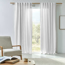 Made to measure lined linen curtain white