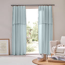Linen Curtain panel with bourdon edge - Icy Blue