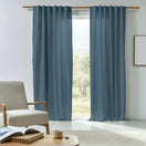 Made to measure lined linen curtain french blue