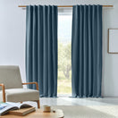 Made to measure blackout linen curtain french blue