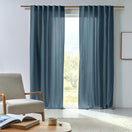 Made to measure washed linen curtain french blue