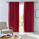 Blackout linen curtain panel burgundy