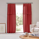 Linen Curtain panel with bourdon edge - Brick