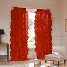 Custom ruffled coral linen curtain - Drops