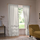 Custom ruffles linen window curtain mineral grey - Waterfall