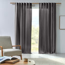 Made to measure washed linen curtain lead grey