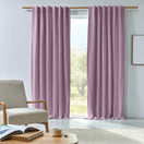 Blackout linen curtain panel lilac