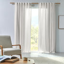 Washed linen curtain panel ivory