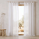 Sheer curtains in optical white linen