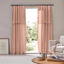 Custom-made Linen Curtain panel with bourdon edge - Nude