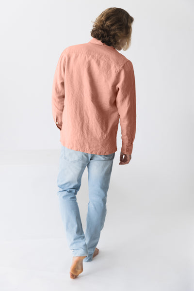 Chemise en lin “Cristiano” rose 15