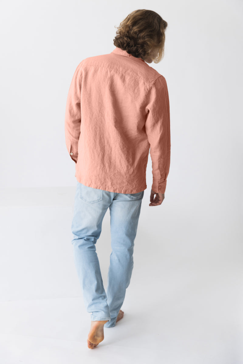 Chemise en lin “Cristiano” rose 15