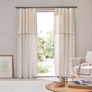Linen Curtain panel with bourdon edge - Ivory