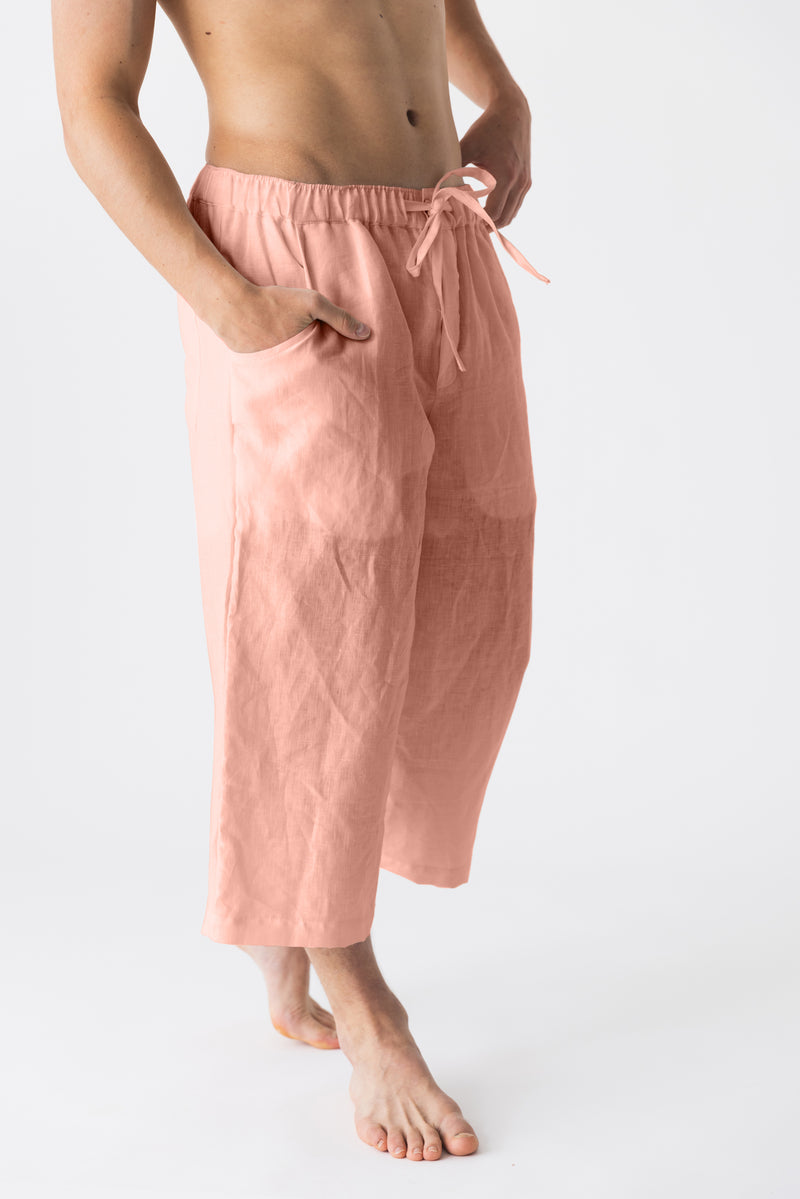 Bermuda homme en lin Rose 