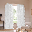 Ruffles linen window curtain white - Drops