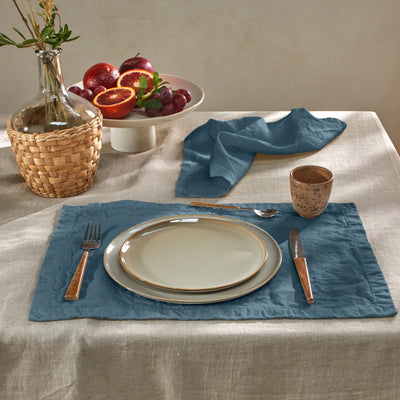 sets de table en lin bleu français