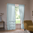 Ruffles Linen Window Curtain icy blue - Waterfall