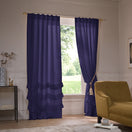 Ruffles Linen Window Curtain night blue - Waterfall