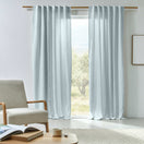 lined linen curtain icy blue