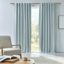 Made to measure blackout linen curtain icy blue