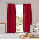 Linen Curtain panel with bourdon edge - Burgundy
