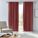 Blackout linen curtain panel red brick