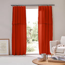 Custom-made Linen Curtain panel with bourdon edge - Coral