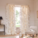 Ruffles linen window curtain ivory - Drops