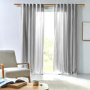 Washed linen curtain panel mineral grey