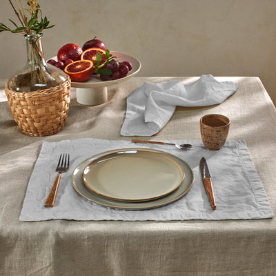 sets de table en lin gris minéral