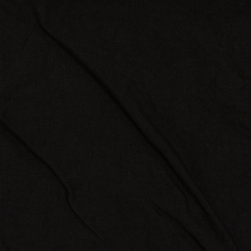 Rideau en lin bicolore à volants Noir 