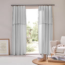 Custom-made Linen Curtain panel with bourdon edge - Mineral Grey