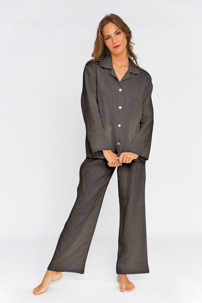 Pyjama en lin lavé femme Gris Plomb #colour_gris-plomb