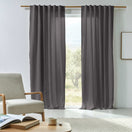 lined linen curtain lead grey