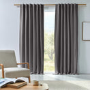 Made to measure blackout linen curtain lead grey