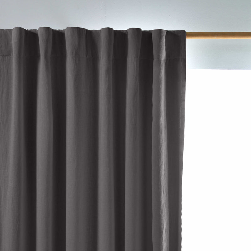 Rideau lin occultant sur mesure Gris Plomb
