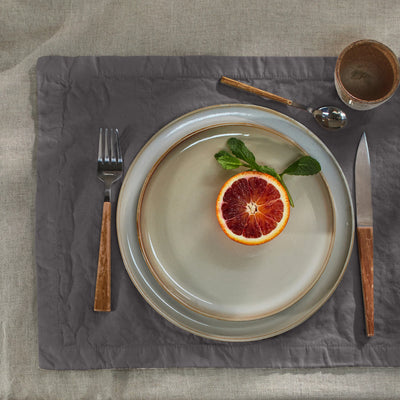 sets de table en lin lavé gris plomb