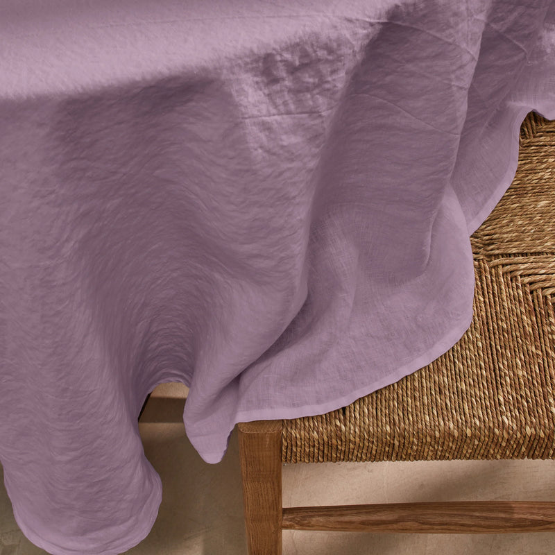 Nappe ronde sur mesure en lin lilas