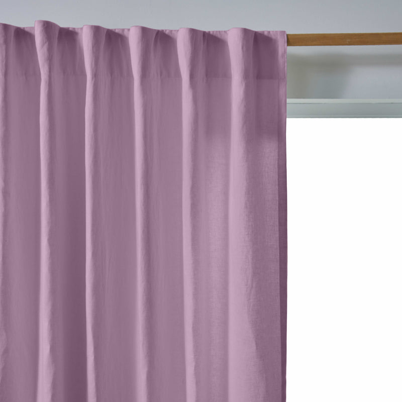 Rideau lin avec doublure cotton Lilas