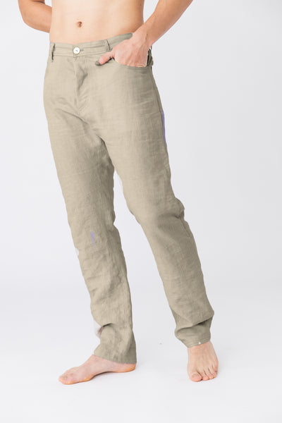 Pantalon en lin, style Jeans “Flavio” naturel 12 #colour_naturel