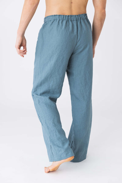 Pantalon de pyjama homme en lin français bleu-francais 3 #colour_bleu-francais