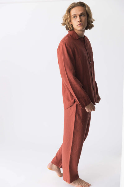 Ensemble de Pyjama en lin “Ronaldo” brique 5 #colour_brique