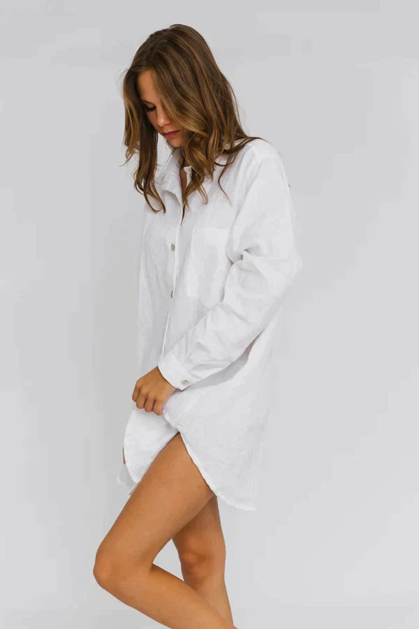 Chemise en lin "Eva" Blanc 4 