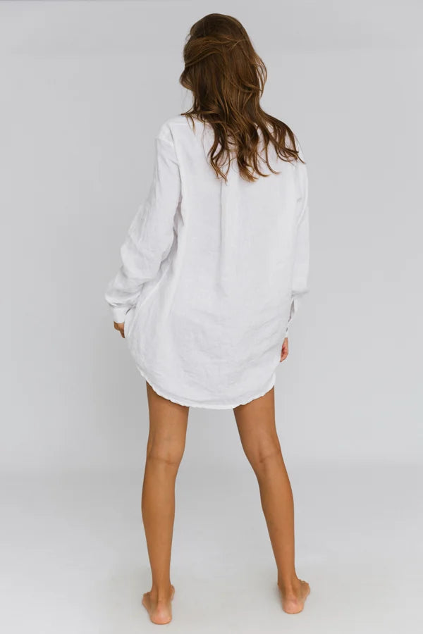 Chemise en lin lavé "Eva" Blanc 10 