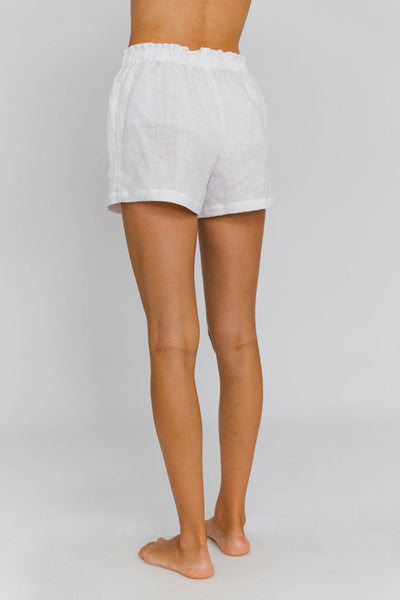 Short « Luana » en lin lavé Blanc 13 #colour_blanc-optique