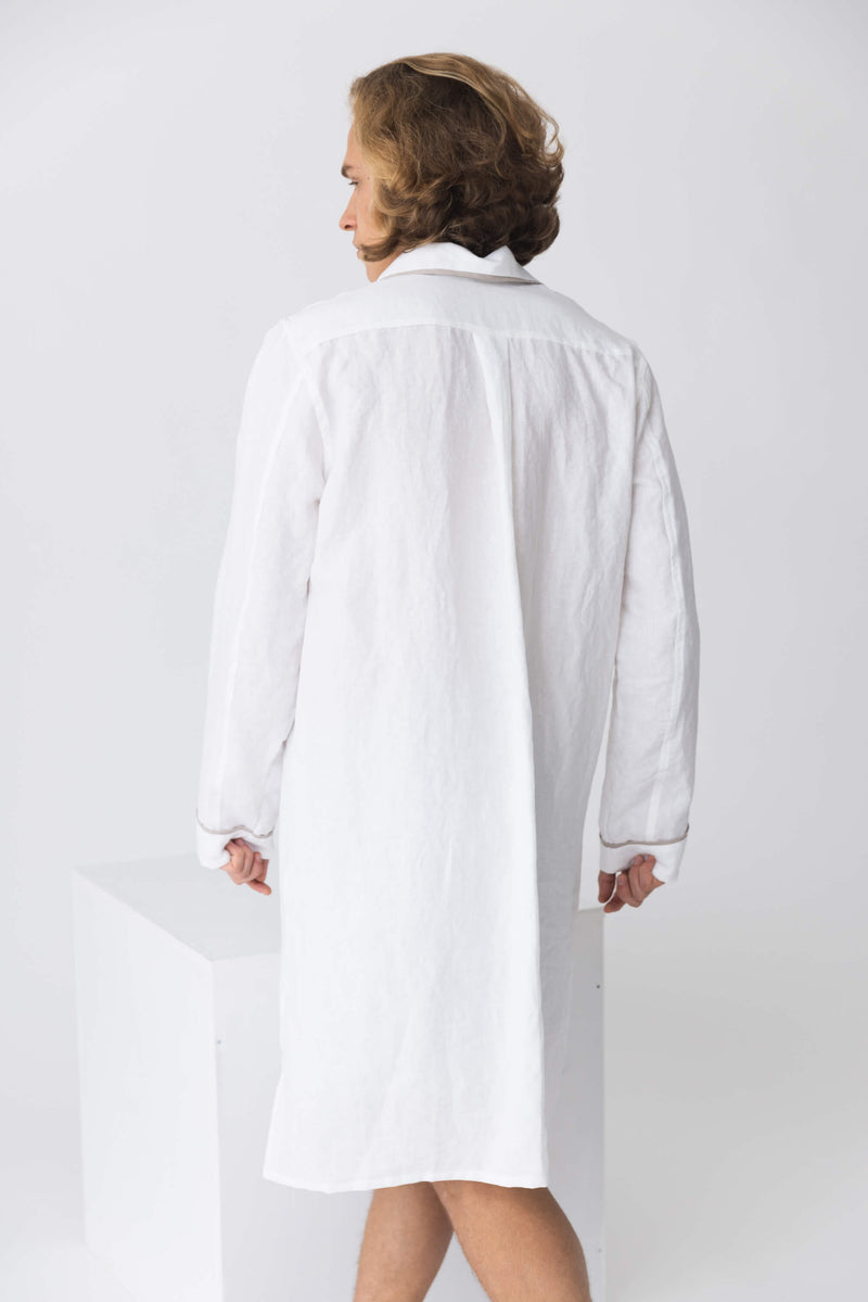 Chemise de nuit en lin lavé blanc-optique 5 