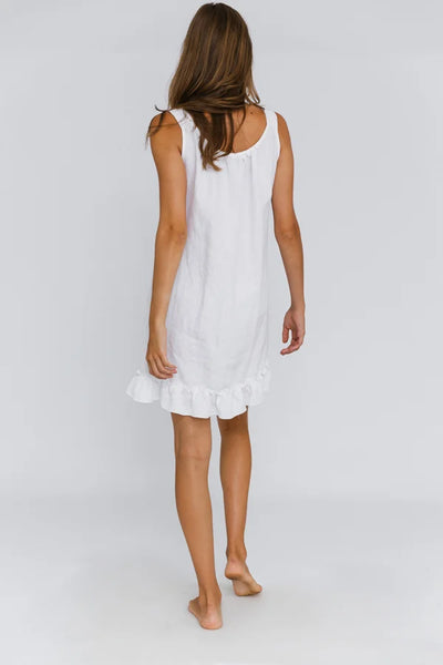 Robe de nuit « Ester » en lin lavé Blanc Optique 2 #colour_blanc-optique