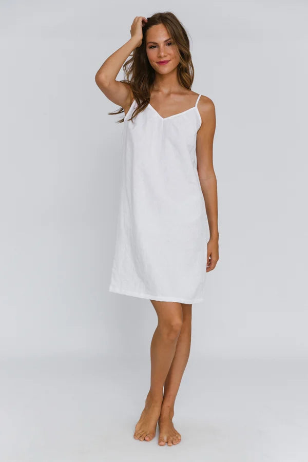 White linen night dress fashion