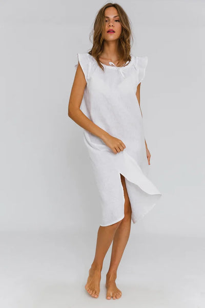 Robe de nuit en lin « Rosa » Blanc 6 #colour_blanc-optique